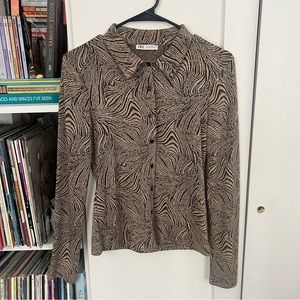 Zara zebra print button down shirt (US M)